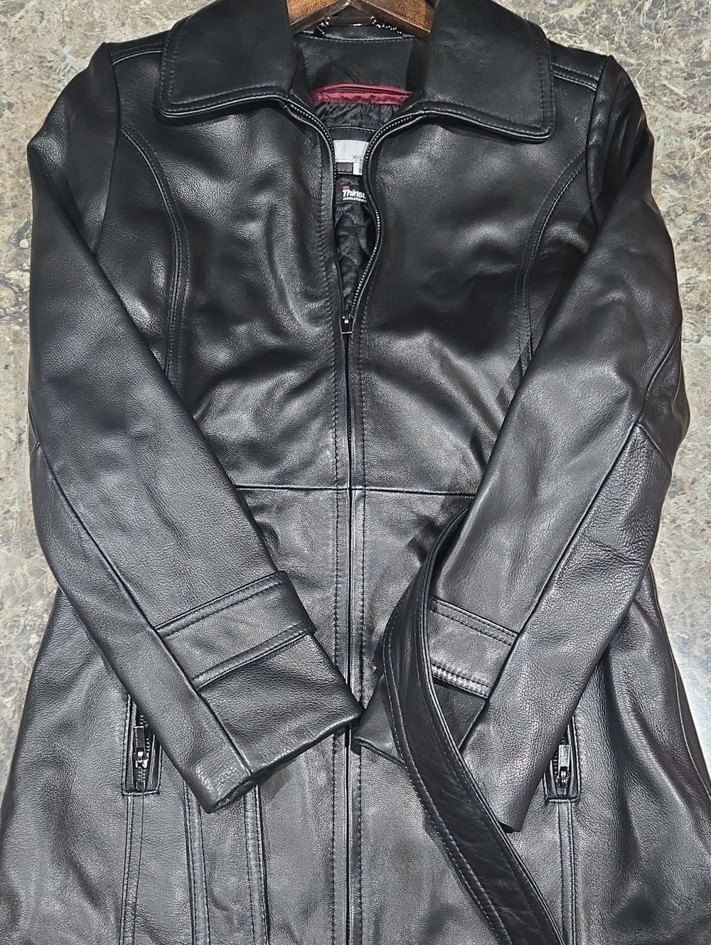 Wilsons Leather Women’s Black Fitted Leather Zip Jacket